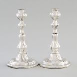 Pair of German Silver Table Candlesticks, Läger & Co., Hanau, early 20th century, height 9.5 in — 24