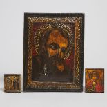 Three Continental Icons, 19th/early 20th century, largest 12 x 9 in — 30.5 x 22.9 cm (3 Pieces)
