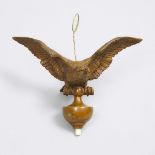 Austrian Bronze Eagle Form Servant Call Button, c.1900, wingspan width 4.7 in — 12 cm