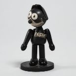 Articulated Wooden Model of Felix The Cat, Shoenhut Piano Co., c.1930, height 4.5 in — 11.4 cm