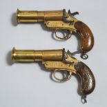 Pair of Webley & Scott Ltd., British Miliary Mark III Flair/Signal Guns, 1918 & 19, diameter 9.6 in