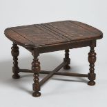 Saleman's Sample Scale Model of an Oak Draw Leaf Dining Table, c.1880, closed 7.5 x 12.5 x 9.6 in —