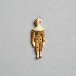French Dollhouse Miniature Doll, 19th century, height 1 in — 2.5 cm