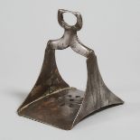 Turkish Ottoman Steel Stirrup, 17th century, 8 x 7 x 5 in — 20.3 x 17.8 x 12.7 cm