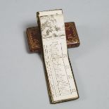 French Cased Miniature 'Name Day' Calendar, 1783, 3 x 1.5 in — 7.6 x 3.8 cm