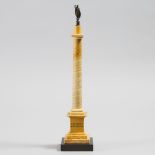 Italian Grand Tour Giallo Antico Siena Marble and Bronze Model of the Column of Marcus Aurelius, Rom