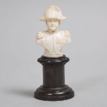 French Carved Ivory Bust of Napoleon I, mid 19th century, height 5.25 in — 13.3 cm