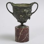 Italian Grand Tour Souvenir Bronze Model of a Pompeiian Kantharos, mid 19th century, height 8.2 in —