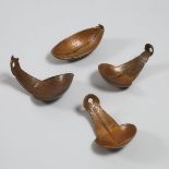 Four Namau Coconut Shell Spoons, Purari River, Papua New Guinea 19th/early 20th century, longet leng