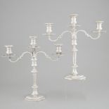 Pair of English Silver Three-Light Candelabra, Mappin & Webb, Sheffield 1937, height 15.7 in — 40 cm