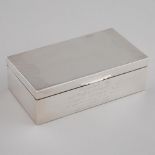 English Silver Rectangular Cigarette Box, J.T. Deeley Ltd., Birmingham, 1956, 2 x 6.5 x 3.8 in — 5 x