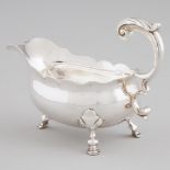 George II Silver Sauce Boat, possibly John Berthellot, London, 1752, length 6.3 in — 16 cm