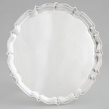 English Silver Shaped Circular Waiter, Barker Brothers, Chester, 1922, diameter 12.4 in — 31.5 cm