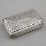 Dutch Silver Cigar Case, probably Cornelis Monteban, Schoonhoven, late 19th century, length 5.4 in —