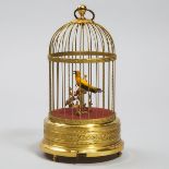 German Singing Bird in a Cage Automaton, Karl Griesbaum, mid 20th century, height 11.5 in — 29.2 cm