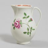 Caughley Rose Sprig Sparrow Beak Cream Jug, c.1775-80, height 3.8 in — 9.7 cm