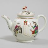 Worcester 'Chinese Family' Teapot, c.1770, height 5.6 in — 14.2 cm