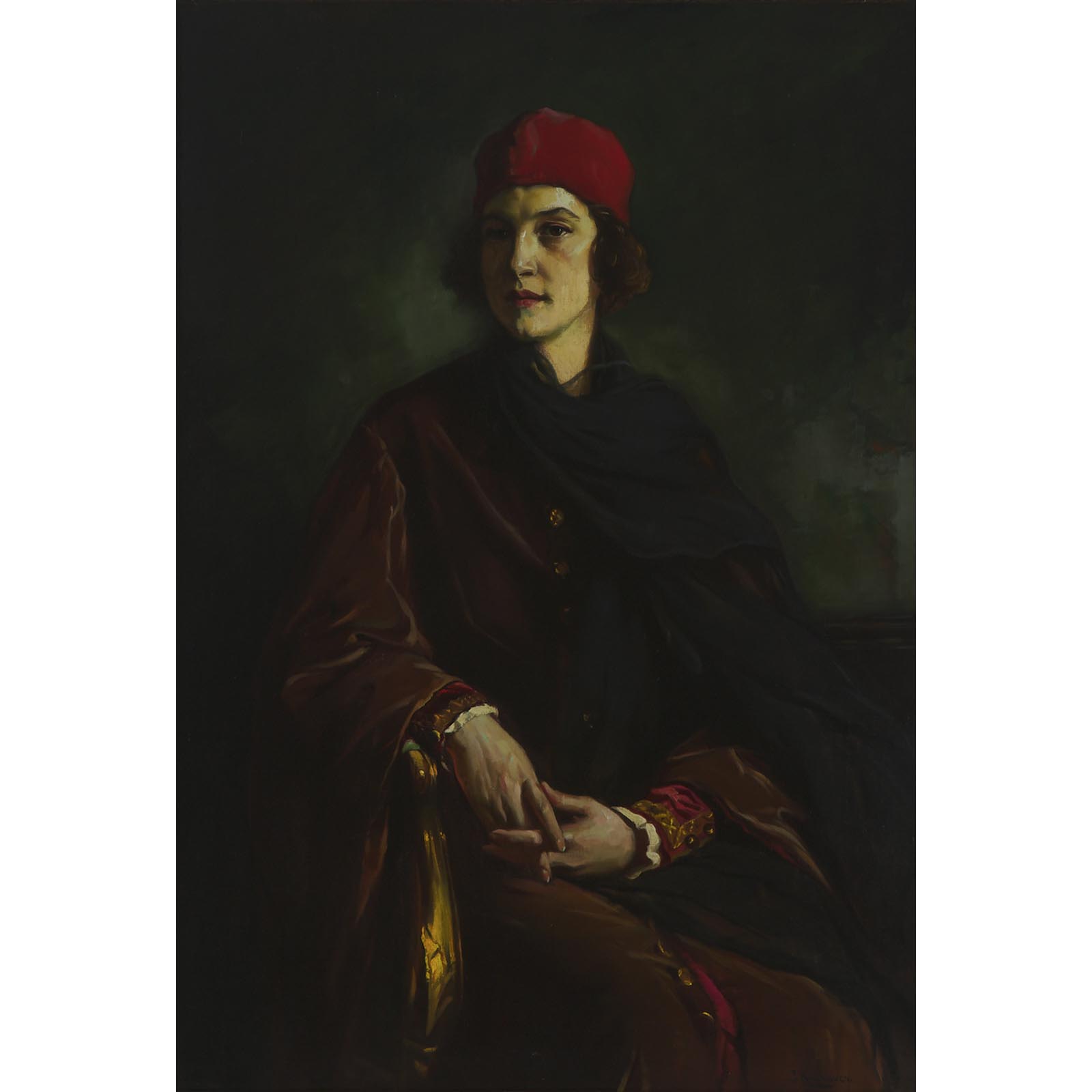 Julius C. Rolshoven (1858-1930), FLORENTINE YOUTH, Oil on canvas; signed lower right, signed and tit