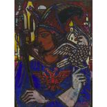 Valentin Firsov Shabaeff (1891-1978), MAN WITH EAGLE IN IMPERIAL COAT OF ARMS WEARING A HEADDRESS AN
