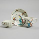 Worcester 'Sir Joshua Reynolds' Pattern Fluted Tea Cup, Coffee Cup and Saucer Trio, c.1770, saucer d