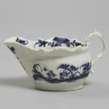 Worcester 'Two-Porter Landscape' Pattern Cream Boat, c.1765, length 4.7 in — 12 cm