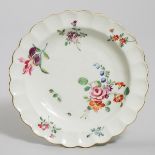 Worcester Flower Painted Plate, workshop of James Giles, c.1770-75, diameter 8.3 in — 21.2 cm