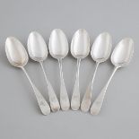 Six George III Scottish Silver Old English Pattern Table Spoons, Edinburgh, 1788, length 8.5 in — 21