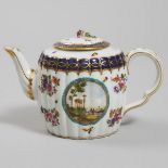 Samson 'Lord Henry Thynne' Worcester-Style Fluted Teapot, c.1900, height 5.4 in — 13.8 cm