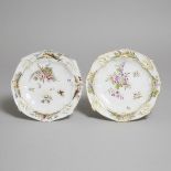 Pair of Chelsea Moulded Scroll Edged Plates, c.1760, diameter 9.1 in — 23 cm (2 Pieces)