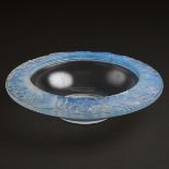Pierre D'Avsen Moulded and Partly Frosted Glass Bowl, c.1930, height 2.9 in — 7.3 cm, diameter 12 in