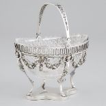 German Silver Sugar Basket, probably Hanau, late 19th century, height 6.5 in — 16.5 cm