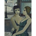 Charles Levier (1920-2003), FEMMES DANS LA RUE, Oil on canvas; signed “Levier” lower left, signed an