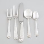 Canadian Silver 'George II Plain' Pattern Flatware Service, Henry Birks & Sons, Montreal Que., 20th