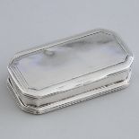 Continental Silver Double-Sided Chamfered Rectangular Snuff Box, late 18th/early 19th century, lengt