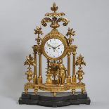 Large Bohemian Giltwood Grande Sonnerie Musical Mantle Clock, Johann Mazatsch, Leitomischl, early 19