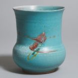 Kayo O'Young (Canadian, b.1950), Light Blue Glazed Vase, 2001, height 6.7 in — 17 cm, diameter 5.5 i
