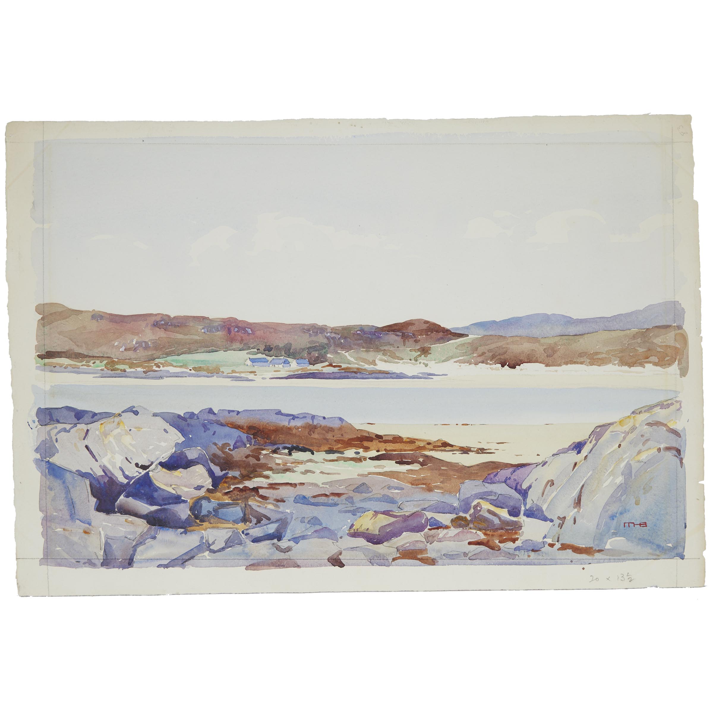 Mary Holden Bird (1900–1978), THE ROAD SOUTH MORA, Watercolour; signed with initials "MHB" lower rig