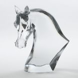 'Tête de Cheval', Lalique Glass Large Model of a Horse's Head, post-1953, height 16.1 in — 41 cm