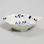 Worcester 'Two-Peony Rock Bird' Moulded Leaf Pickle Dish, c.1758-60, length 4.7 in — 12 cm