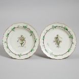 Pair of Worcester 'Sheridan' Pattern Plates, workshop of James Giles, c.1770, diameter 8.8 in — 22.4