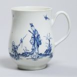 Worcester Blue Painted 'Walk in the Garden' Baluster Mug, c.1760, height 4.6 in — 11.6 cm