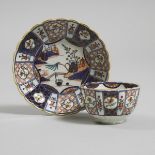 Worcester Imari Pattern Fluted Tea Bowl and Saucer, c.1775-80, saucer diameter 5.3 in — 13.5 cm
