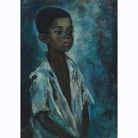 Joan Souter-Robertson (1903-1994), PORTRAIT OF YOUNG BOY, 1959, Oil on canvas; signed with initials