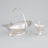 Edwardian Silver Plated Cake Basket and a Pierced Sugar Basket, late 19th/early 20th century, cake b