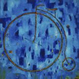 William Lira (B.1962), BICICLO AZUL VOLADOR, 2012, Acrylic on canvas; signed, titled, and dated 2012
