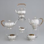 English Silver Tea and Coffee Service, Elkington & Co., Birmingham, 1911-21, kettle on stand height