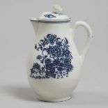 Caughley 'Fence' Pattern Covered Milk Jug, c.1780, height 6.1 in — 15.4 cm