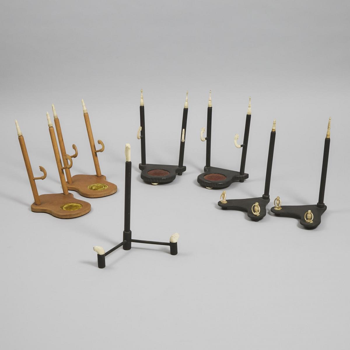 Seven Decorative Plate Stands, approx. height 9 in — 23 cm (7 Pieces)