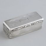 William IV Silver Rectangular Snuff Box, Edward Smith, Birmingham, 1834, length 3.1 in — 7.8 cm