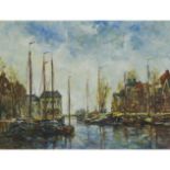 R. Brown (20th Century), BOATS IN A HARBOUR, Oil on canvas; signed "R. Brown" lower right, 12 ins x